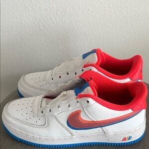 Nike Air Force 1 White with Red and Blue Accents
